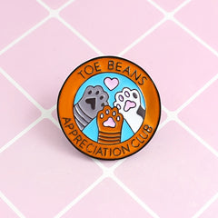 Cute Cat Paws Round Brooch Pin