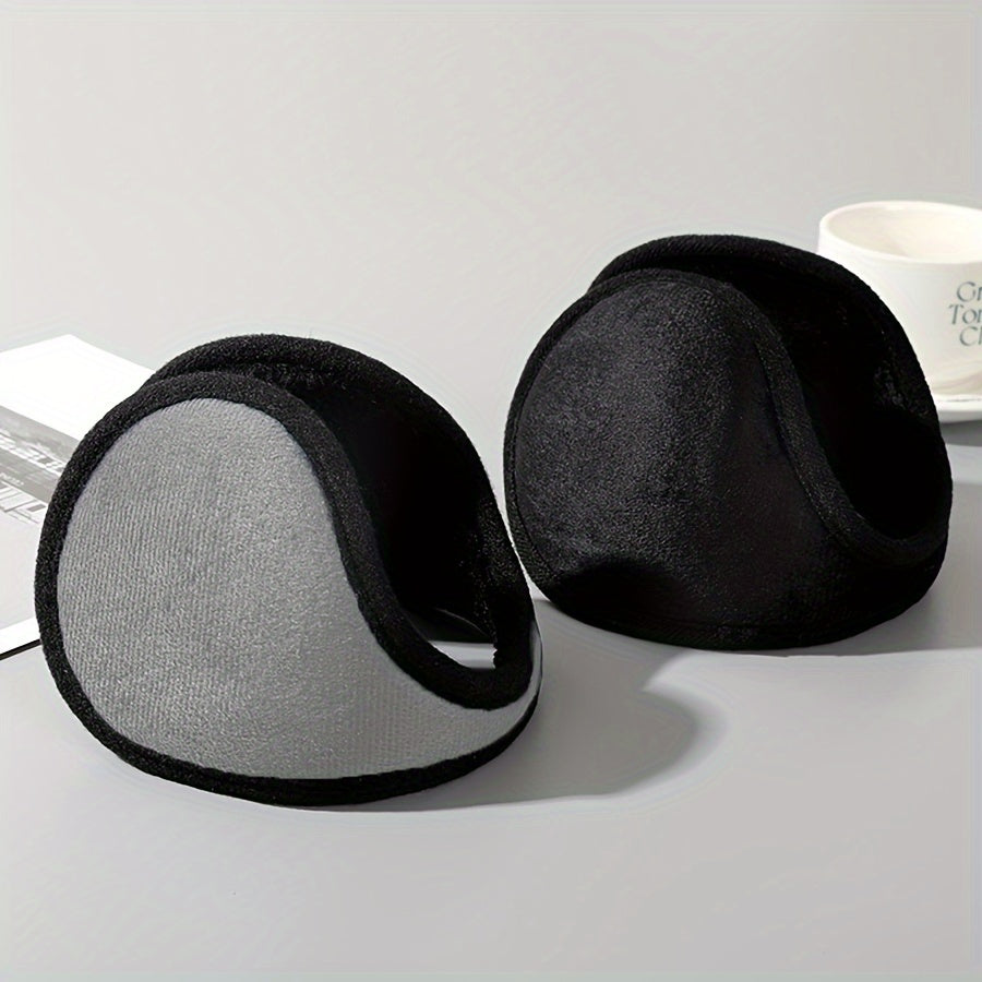 Classic Winter Ear Muffs Thickened Polyester Warm Ear Covers Unisex Hand Wash