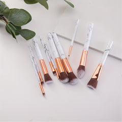 10pcs Marble Makeup Brush Kit - Great for Beginners