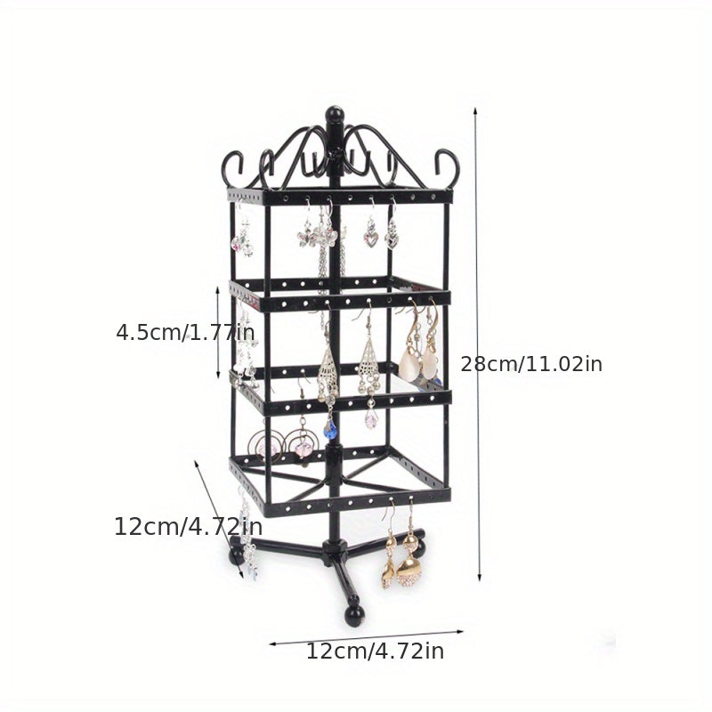 4 Tiers Rotating Earring Spin Table Organizer