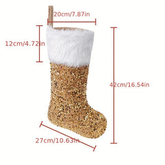 Glitter Plush Christmas Stockings Children's Gift Bag