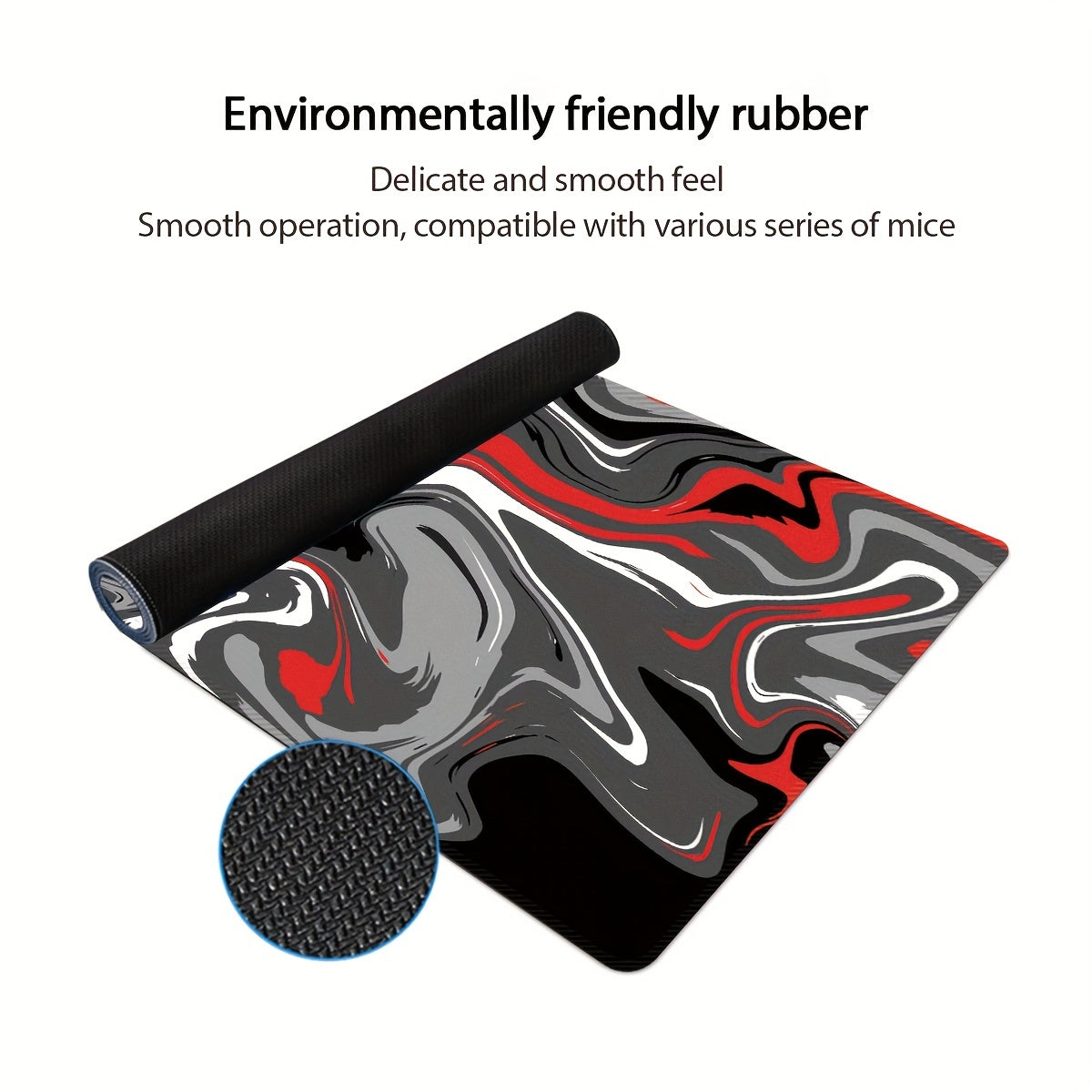 Large Gray Red Gaming Mouse Pad Non-slip Rubber Material Washable