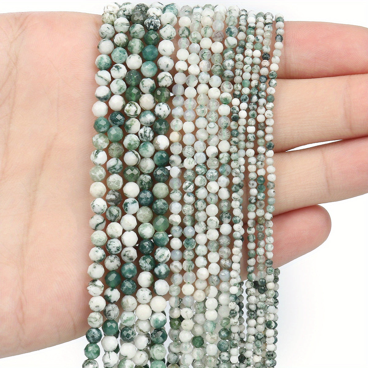 Faceted Stone Beads 2-4mm Malachite Turquoise Jade Agate Lapis Spacer