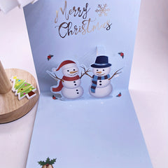 Set of 6 Cartoon Christmas Cards with Envelopes