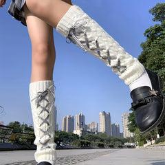Cross Strappy Leg Warmers & Knee High Socks Women's Stockings