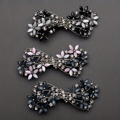 Retro Floral Hair Clip Rhinestone Daisies Barrette