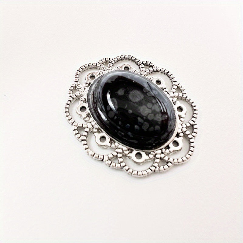 Vintage Boho Style Natural Crystal Stone Alloy Pendants
