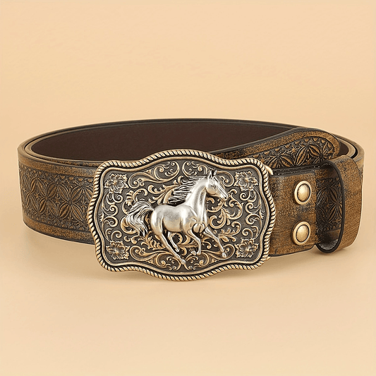 Vintage Cowboy Style Leather Belt for Men
