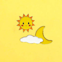 Girls Sun Moon Cloud Pattern Brooch