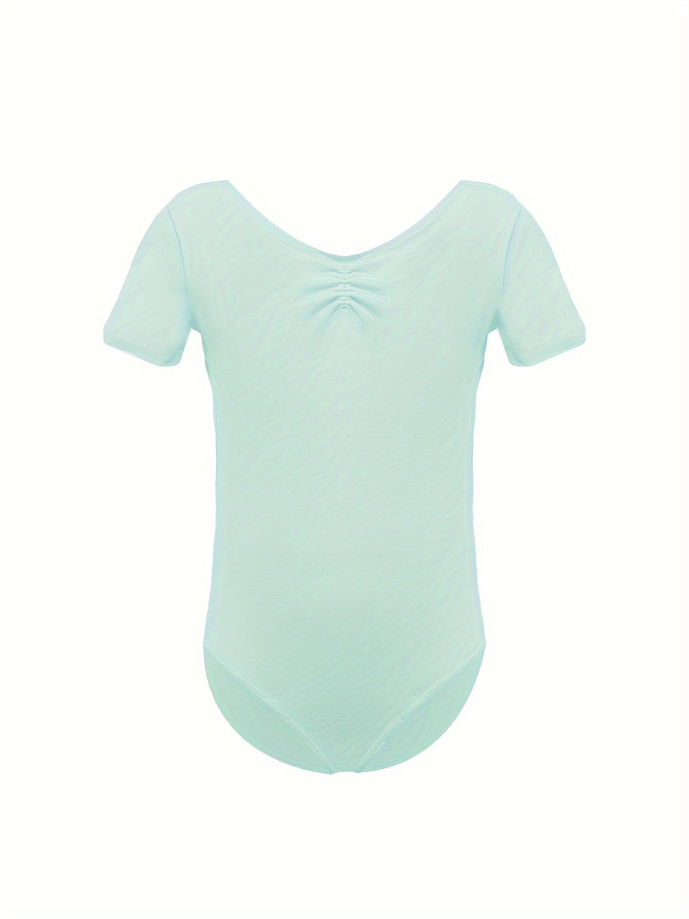 Girls Comfy V Neck Short Sleeve Gymnastics Outfits 95 Cotton Dance Suit