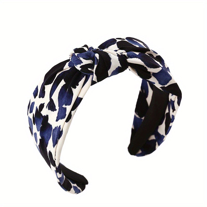 Colorful Leopard Pattern Headband Wide Cross Knotted Hair Band