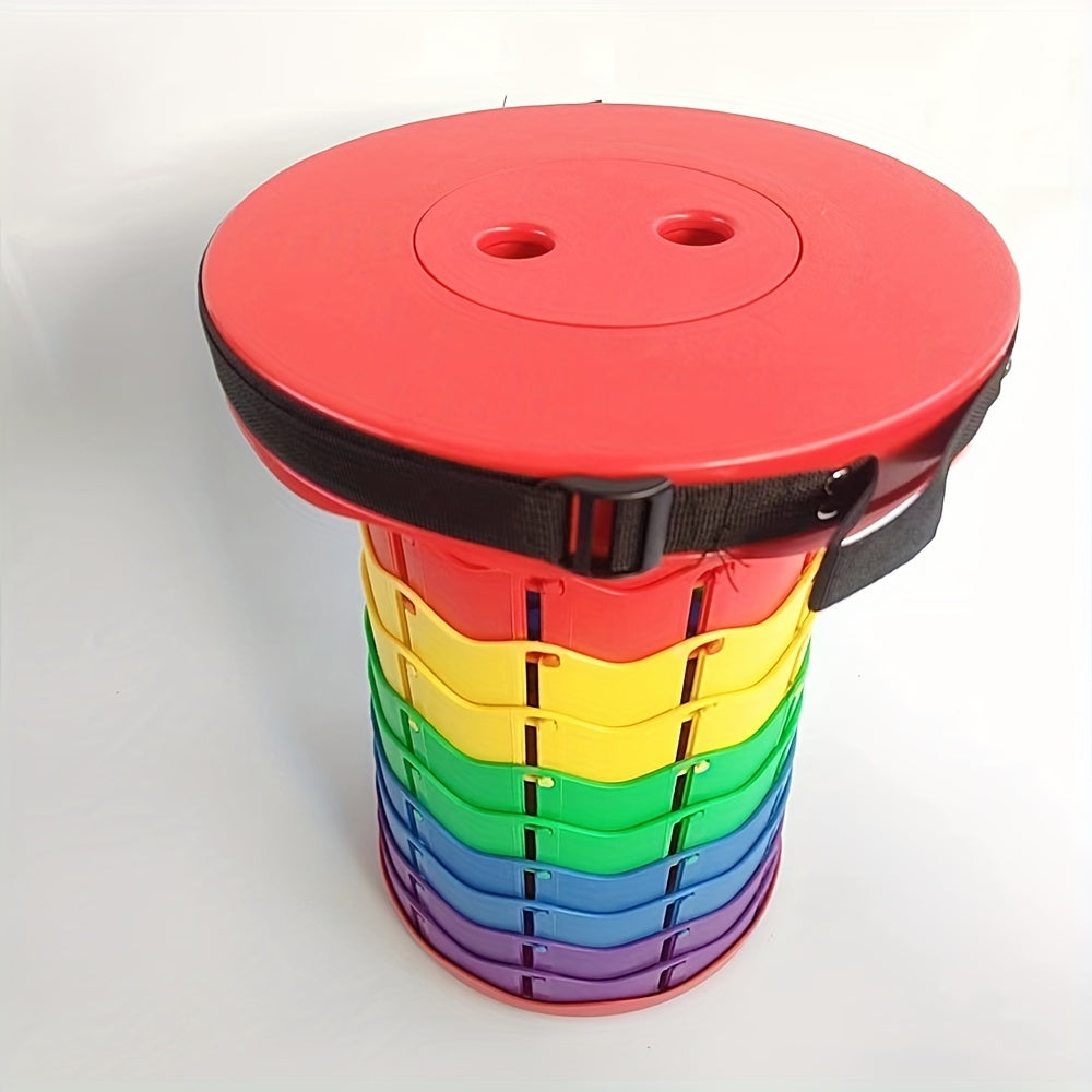 Rainbow Folding Stool Portable Telescopic Stool for Camping Fishing