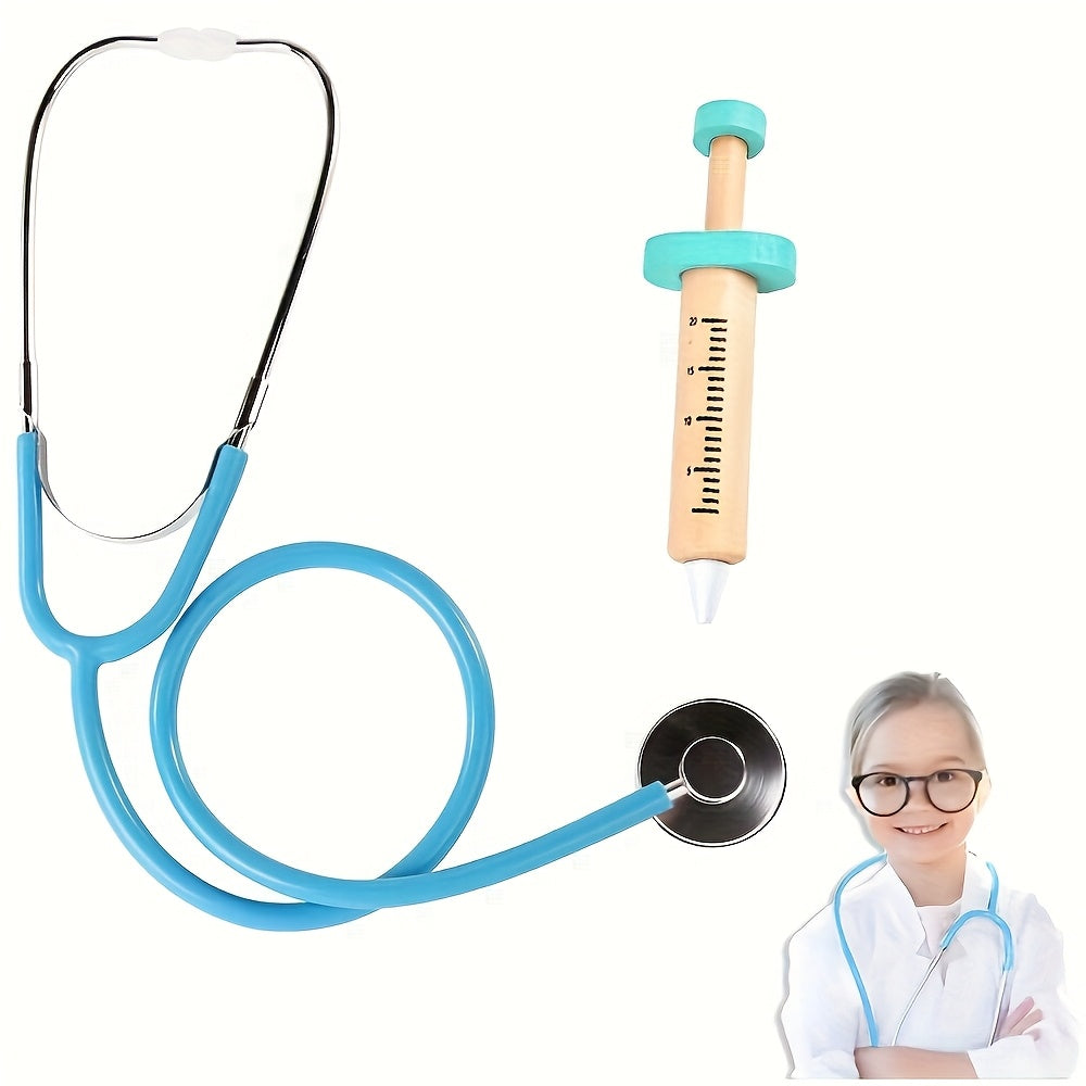 Kids Nurse Pretend Play Set with Syringes & Stethoscopes - Ages 3-6