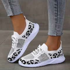 Leopard Pattern Breathable Running Shoes for Women
