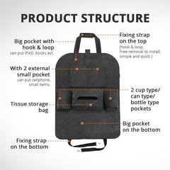 Universal Back Seat Storage Bag 6 Pockets for Maximum Organization