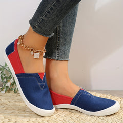 Women's Casual Canvas Slip-On Shoes Lightweight Low Top Sneakers