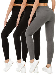 Soft Solid Sports Leggings For Women High Waisted Tummy Control
