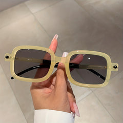 Y2K Rectangle Sunglasses Jelly UV400 Sun Shades For Travel Beach Party