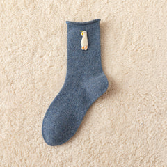 Animal Pattern Floor Socks Cozy Warm Mid Tube Socks Women's Stockings