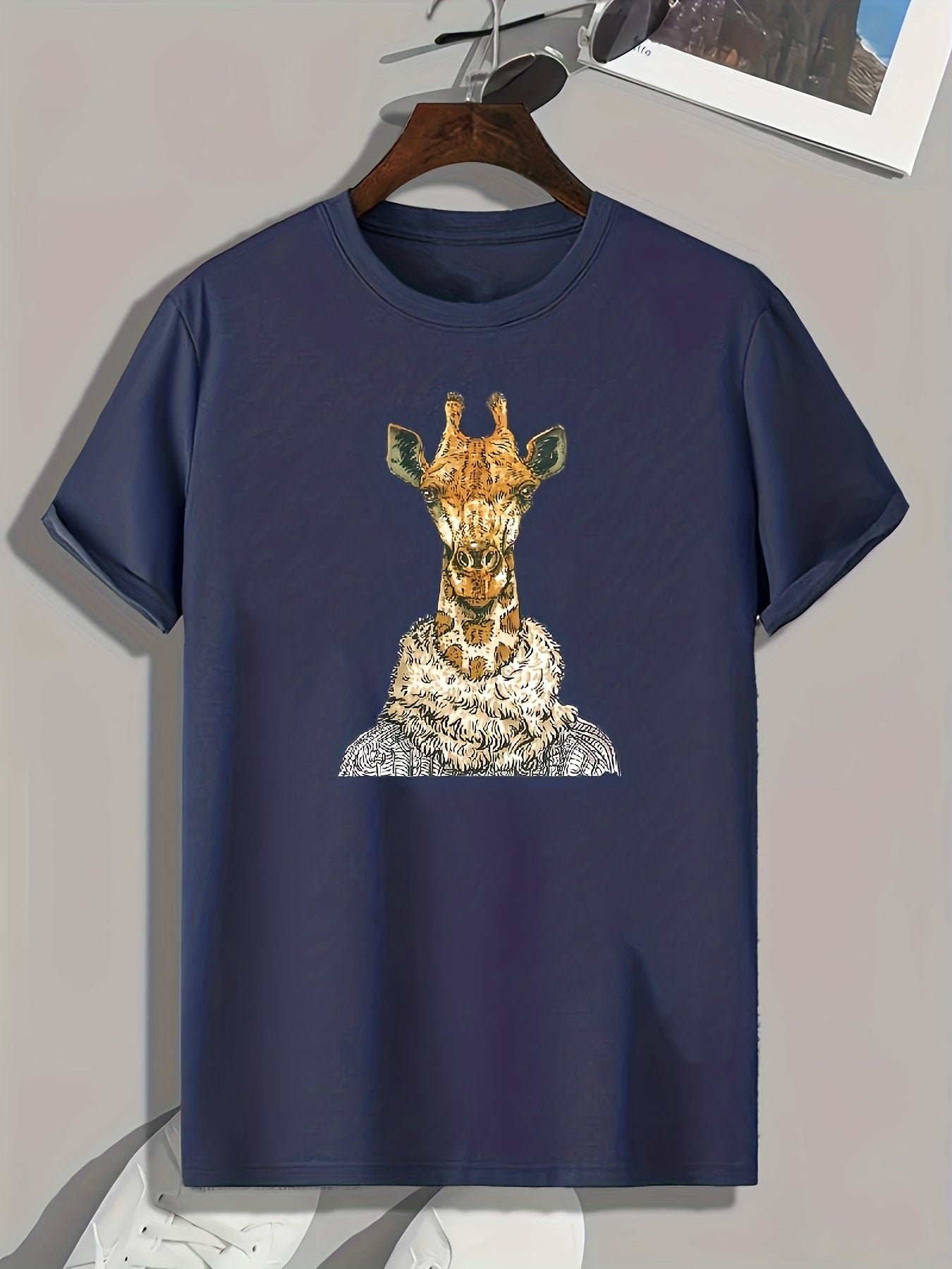 Giraffe Print Men's Graphic T shirt for Summer