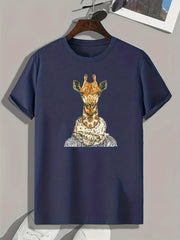 Giraffe Print Men's Graphic T shirt for Summer