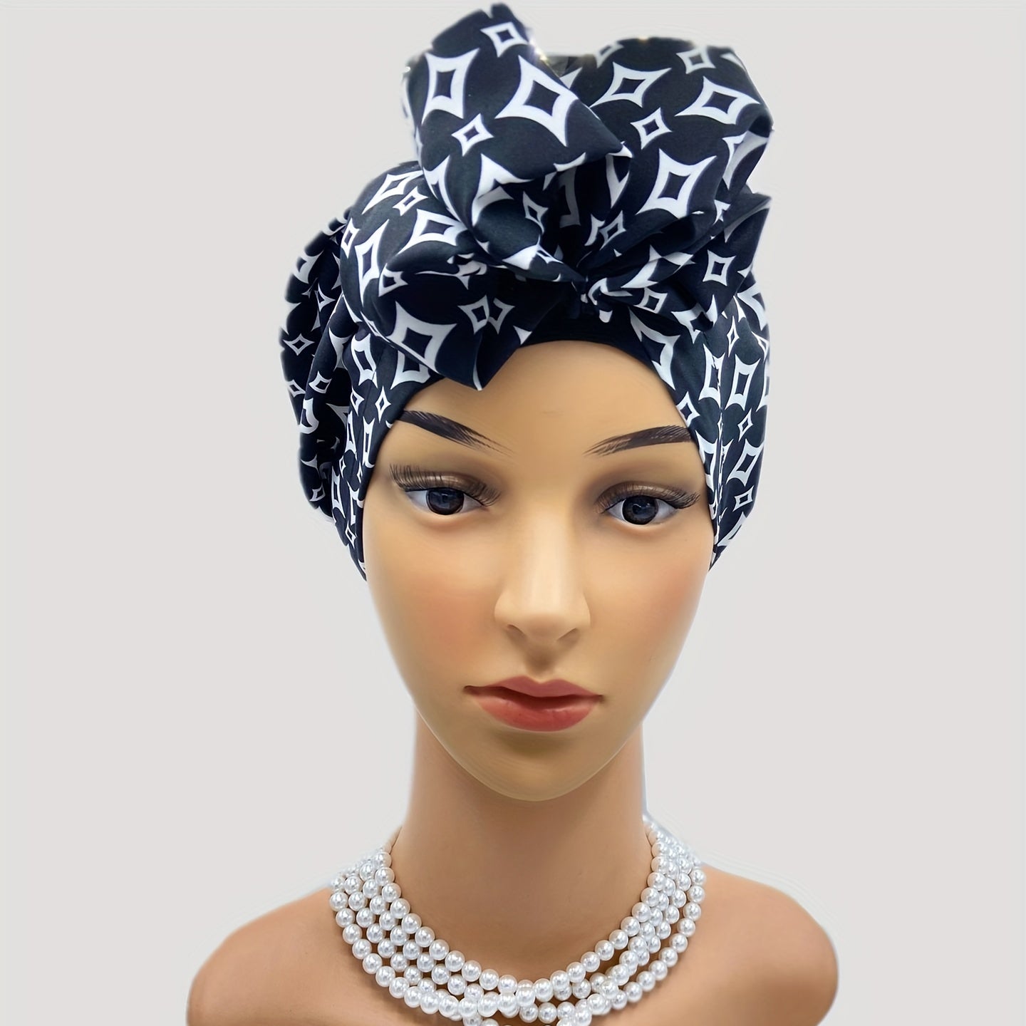 Boho Leopard Print Turban Cap Vintage Beanie