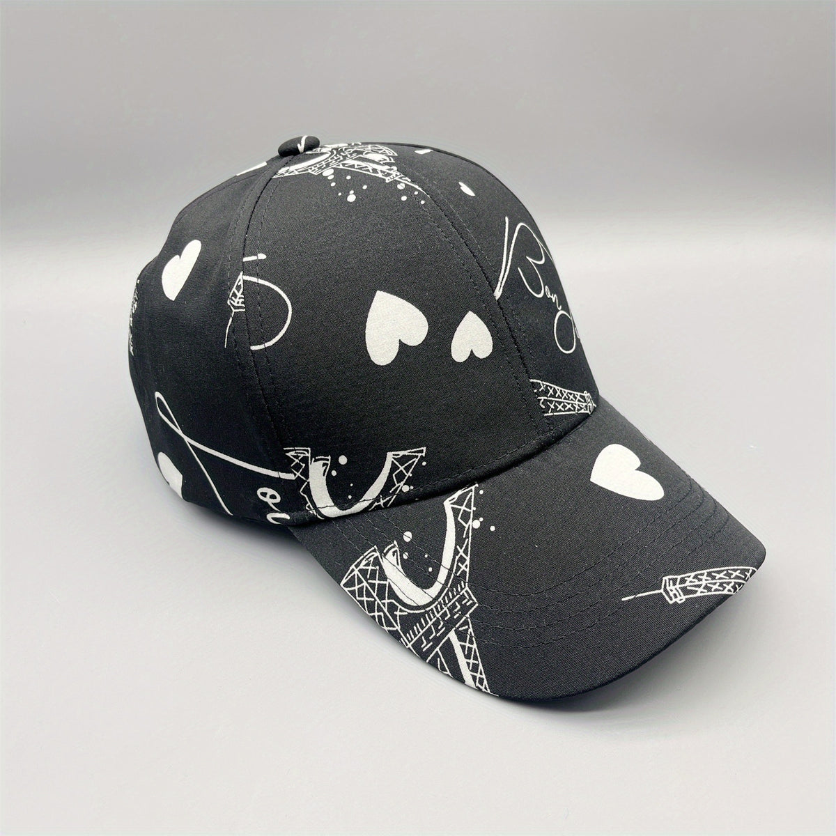 Couple Baseball Cap & Heart Printed Dad Hat Sun Hat