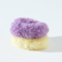 2pcs Pom Pom Hair Tie Fuzzy Scrunchies Faux Rabbit Fur Elastic Hair Bobbles