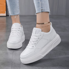 Women's Faux Leather Chunky Sneakers for Outdoor Sports