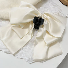 Streamer Ribbon Big Bow Hair Clip French Solid Party Hair Clip