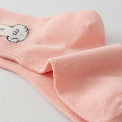 5 Pairs Bunny & Floral Print Socks Mid Tube Socks Women's Stockings