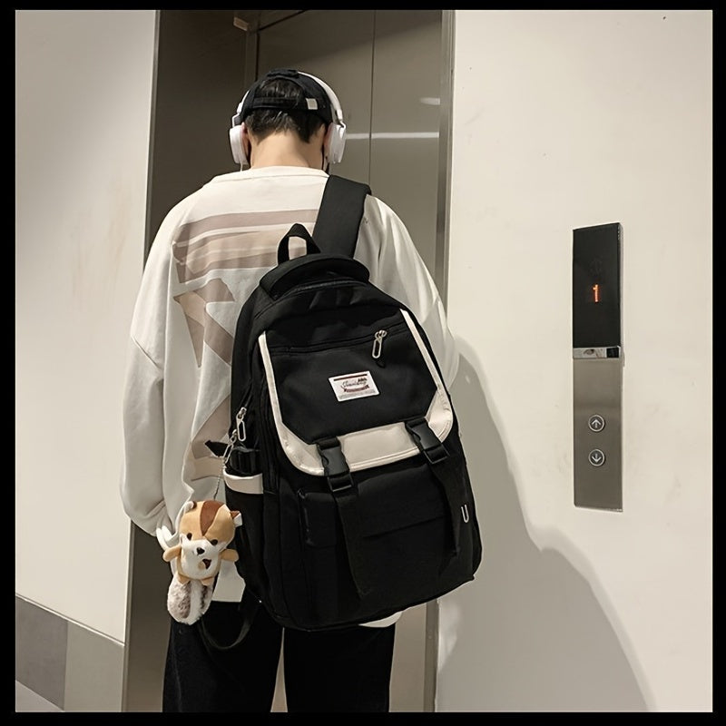 Men's Nylon Backpack Student Buckle Backpack