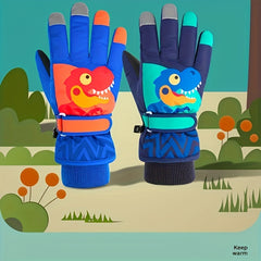 Winter Skiing Gloves For Boys And Girls Windproof Warm Keeping Thick Gloves