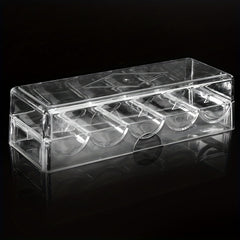 Transparent Poker Piece Storage Box Round Shape Organizer Case