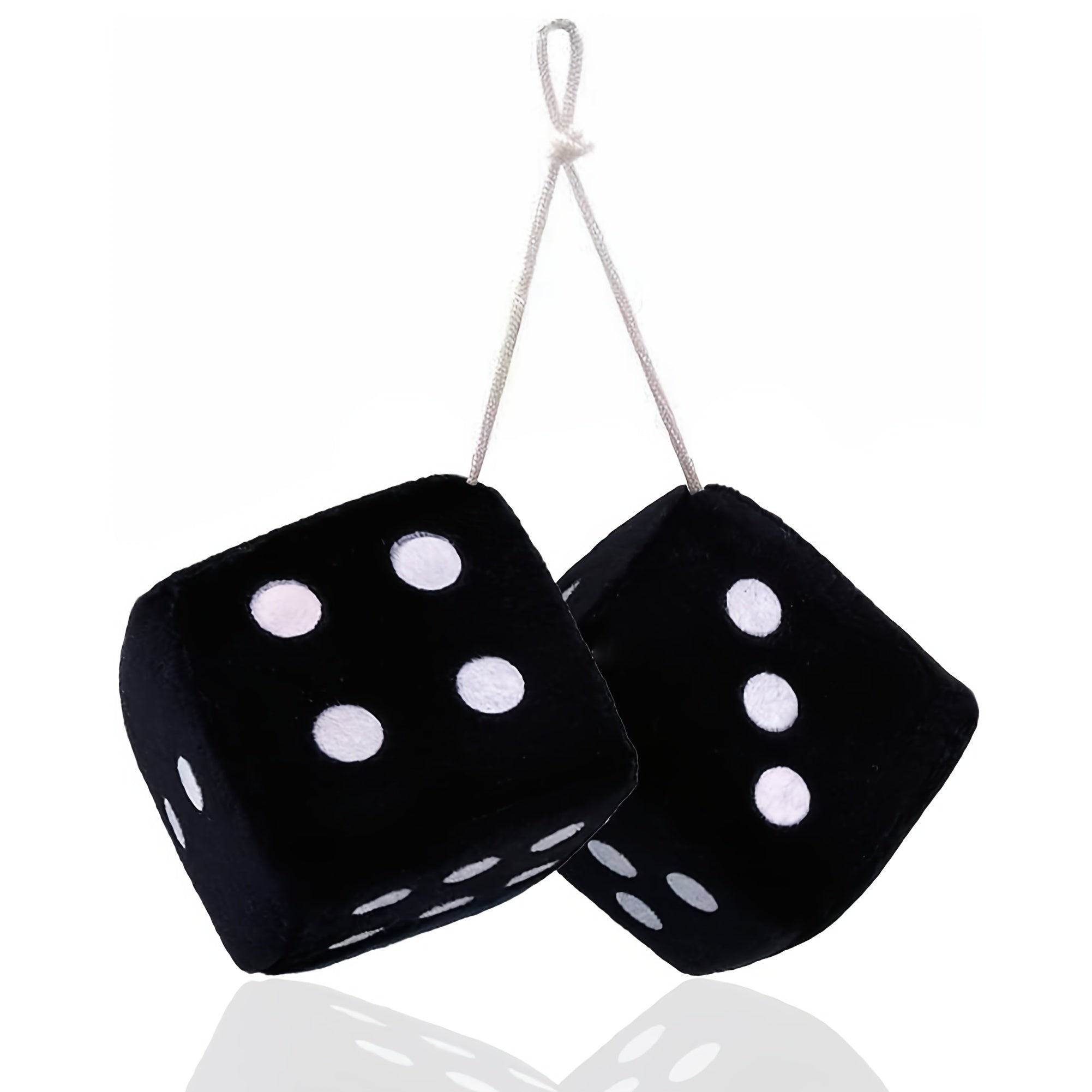 2pcs Plush Dice Toy Suction Cup Pendant Car Window Decoration