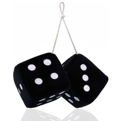 2pcs Plush Dice Toy Suction Cup Pendant Car Window Decoration