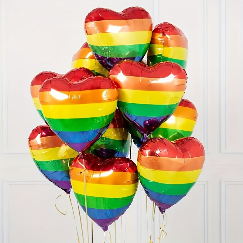 Colorful Rainbow Heart Balloons for Christmas Party