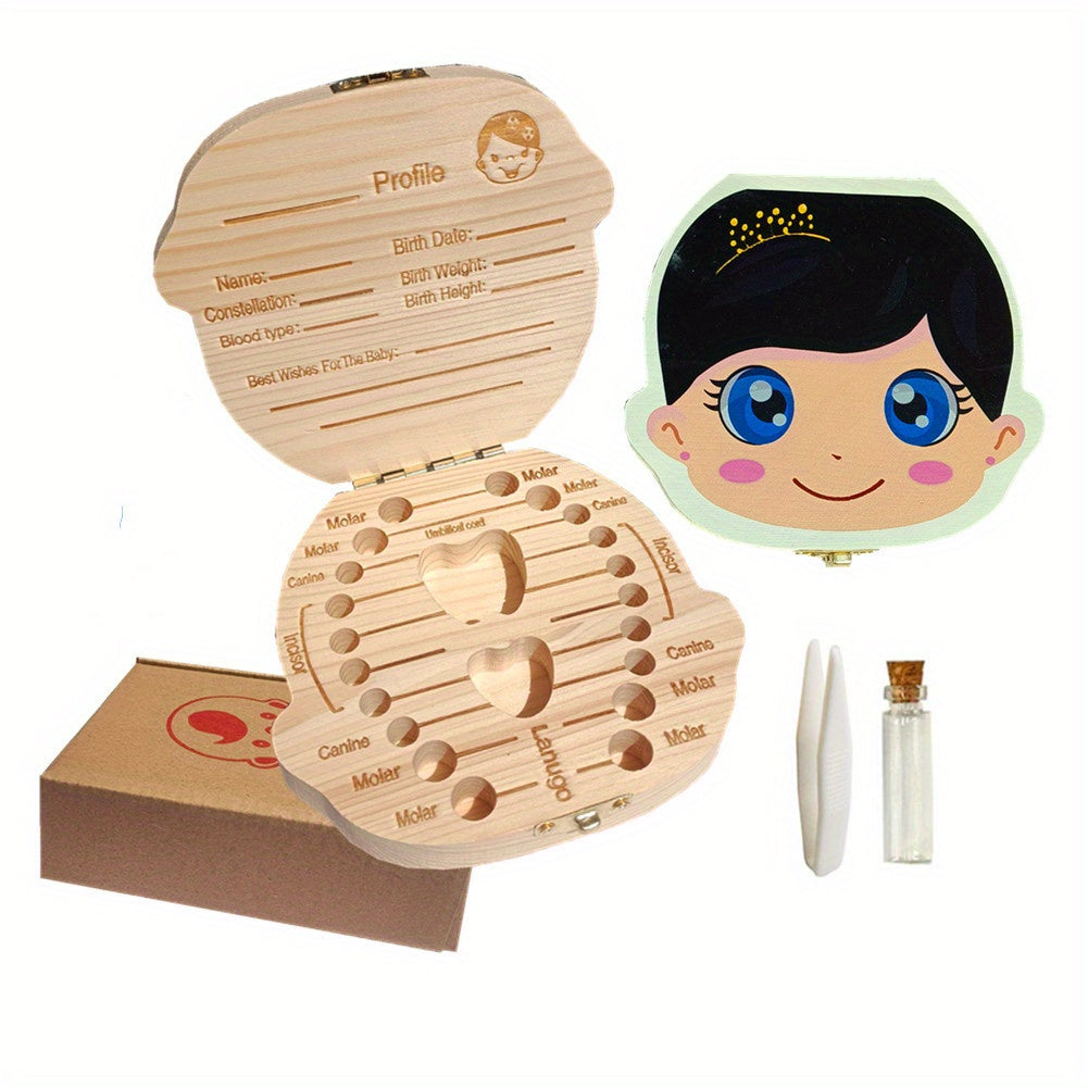 Baby Tooth Box Wooden for Lost Tooth Kids Keepsake Gift Baby Shower