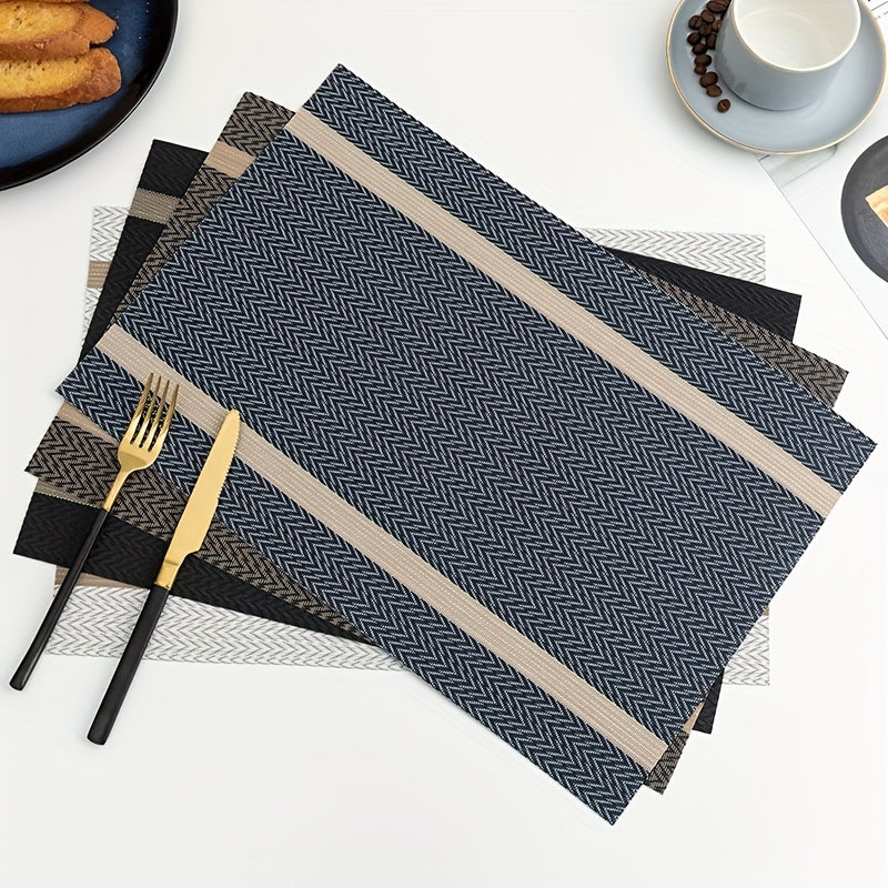2pcs PVC Placemats Dining Table Mat Set Cup Wine Decor M