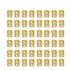 50pcs Aluminum Hair Jewelry Rings Dread Locks Adjustable Metal Cuffs Hair Clips