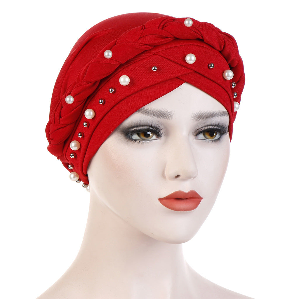 Milk Fiber Fabric Plain Single Braid Hat with Head Circumference