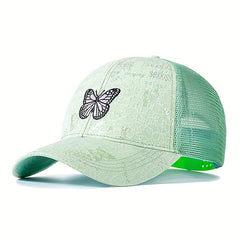 Butterfly Embroidery Trucker Hat Hot Stamping Dad Hat Adjustable