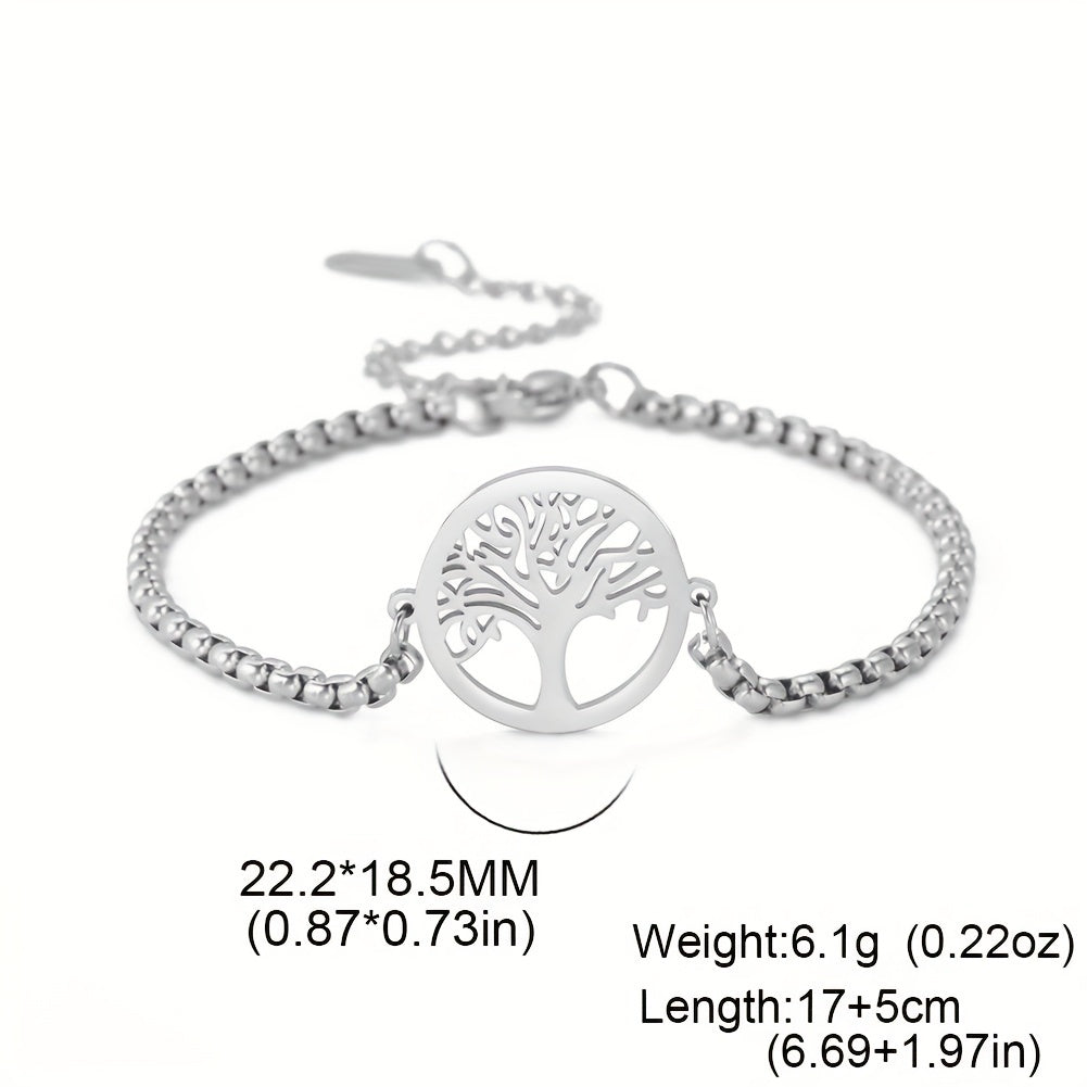 Stainless Steel Tree Of Life Bracelet Link Bracelet Gift