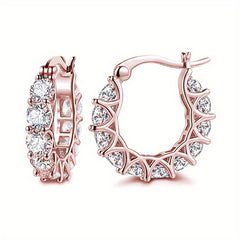 Zircon Hoop Earrings Sparkle in Any Light