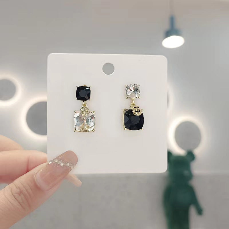 Zircon Asymmetric Earrings, Personalised Design