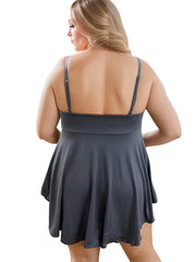  Sexy Cami Top Women's Plus Plain Strappy Ruffle Backless Peplum