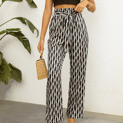 Wide Leg Pants Tie Front Casual Spring Summer Women's Clothing