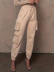 Drawstring Baggy Cargo Pants High Waist Casual Pants