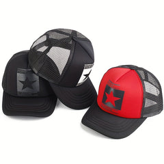 Pentagram Print Mesh Trucker Hat Unisex Breathable Baseball Cap
