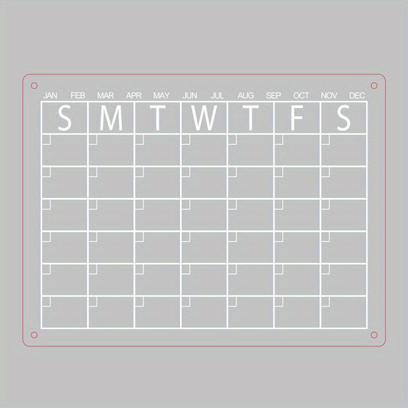Acrylic Calendar Board Magnetic Dry Wipe Board